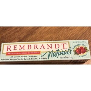 Rembrandt Naturals Whitening Fluoride Raspberry Mint 3 Oz NIB Vtg & Discoed 1999